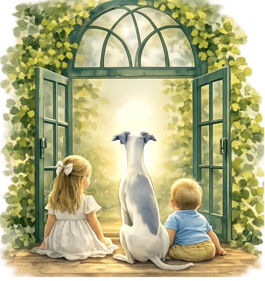 Watercolor of a baby&rsquo;s nursery with the Sadie mascot