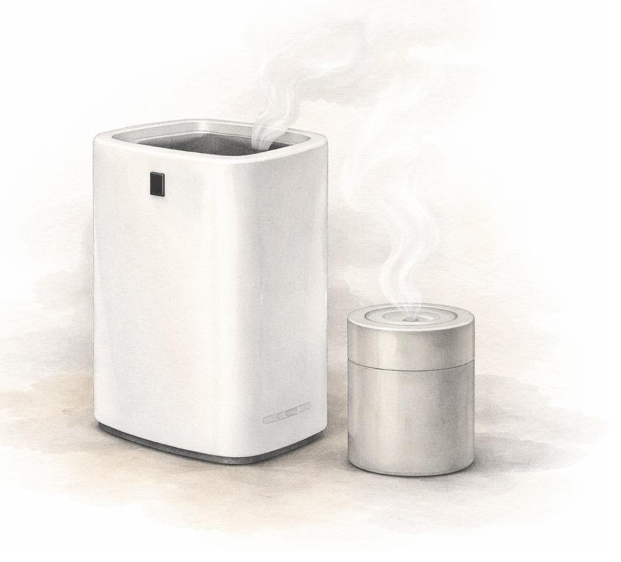 Standalone fragrance diffuser used for localized ambient scenting.